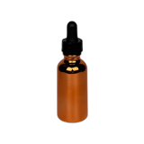 1 oz. (30 ml) Copper Boston Round Glass Bottle with Black Dropper - (81/Case)