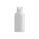 1oz Glossy White Boston Round Glass Bottle with 20-400 Neck Finish - (180/Case)