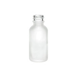 1 oz Clear Frosted Boston Round Glass Bottle with 20-400 Neck Finish - (180/Case)