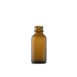1 oz Amber Frosted Glass Boston Round Bottle 20-400 Neck Finish