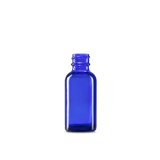 1 oz Blue Glass Boston Round Bottle 20-400 Neck Finish