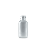 1 oz Clear Frosted Glass Boston Round Bottle 20-400 Neck Finish