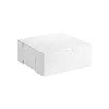 10" × 10" × 4" White Cake / Bakery Box, 1-Piece, Lock Corner - (100/Case) 6103