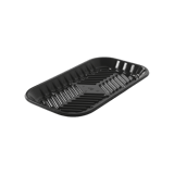 10 1/3" x 5 1/2" x 4/5" Black PET Plastic Meat Trays - (500/Case)