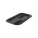 10 3/4" x 6" x 11/16" Black PET Plastic Meat Trays - (500/Case)