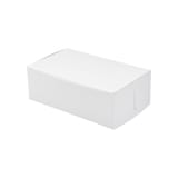 10" × 6" × 3 1/2" White Donut Box, 1-Piece, Lock Corner - (250/Case) 6100