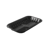 10 9/10'' x 6'' x 1 1/10'' Black PET Plastic Meat Trays - (250/Case)