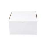 10" x 10" x 5" White Cake / Bakery Box, 1-Piece, Lock Corner - (100/Case) 6106