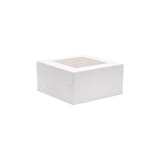 10" x 10" x 5" White Window Cake / Bakery Box, 1-Piece, Lock Corner - (150/Case) WW10105