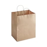 10" x 6.5" x 13" Kraft Paper Shopping Bag with Handles - (250/Case)