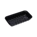 #10K Black PET Plastic Meat Tray,  10 3/4" × 5 7/8" × 1 7/8" - (150/Case)