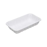 #10K White PET Plastic Meat Tray,  10 3/4" × 5 7/8" × 1 7/8" - (150/Case)
