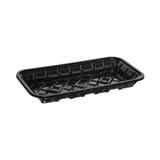 #10P Black PET Plastic Meat Tray,  10 11/16" × 5 7/8" × 1 1/8" - (200/Case)