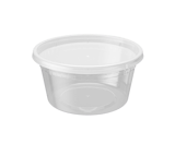 12 oz. Heavy Duty Microwavable Translucent Plastic Deli Containers with Lids - (240/Case)