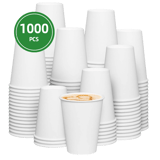 12 oz. White Poly Paper Hot Cups - (1000/Case)