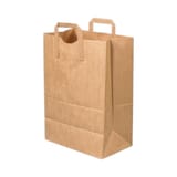 12" x 7" x 17" Kraft Paper Shopping Bag With Flat Handles - (250/Case)