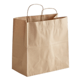 13" x 7" x 13" Kraft Paper Shopping Bag with Handles - (250/Case)
