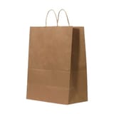 13" x 7" x 17" Kraft Paper Shopping Bag with Handles, Large - (250/Case)