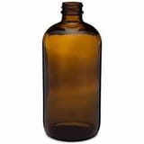 16 oz Boston Round Amber Glass 28-400