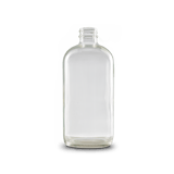 16 oz Clear Glass Boston Round Bottle 28-400 Neck Finish