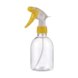 16 oz Clear PET Plastic Spray Bottle with Yellow/White Trigger Sprayer - (30/Case)