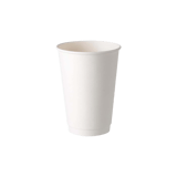 16 oz. White Double Wall Paper Hot Cups - (500/Case)