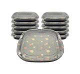 16.14" x 16.14" x 2.01" Square Sushi Containers with Clear Lids​ - (60/Case)