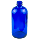 16oz Cobalt Blue Glass Boston Round Bottle 28-400 (60/Case)