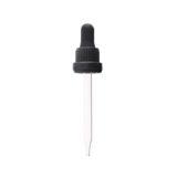 18-415 Black Tamper Evident Dropper with 91 mm Glass Pipette (Fits 60ml Euro Round Bottle) - 2000/Case