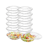 18 oz. Clear PET Plastic Salad Bowls with Lids​ - (150/Case)