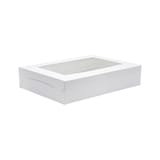 19" x 14" x 4" White Window Cake / Bakery Box, 1-Piece, Lock Corner - (50/Case) WW10105
