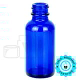 1oz Cobalt Blue Glass Boston Round Bottle 20-400 (360/Case)