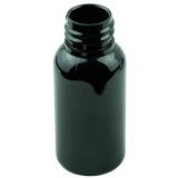 1oz Dark Amber Boston Round PET Plastic Bottle 20-410 (1398/Case)