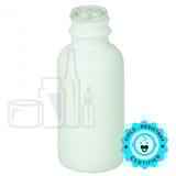1oz Matte White Glass Boston Round Bottle 20-400 (288/Case)