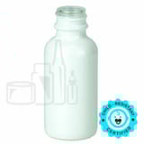1oz Shiny White Glass Boston Round Bottle 20-400 (360/Case)