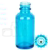 1oz Sky Blue Glass Boston Round Bottle 20-400 (360/Case)