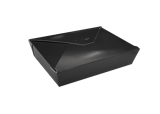 #2 Black Microwavable Folded Paper Take-Out Containers 8.5" x 6.25" x 1.87" - (200/Case)