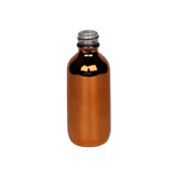 2 oz. (60 ml) Copper Boston Round Glass Bottle 20-400 Neck Finish - (49/Case)
