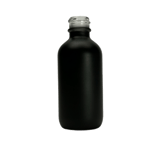 2 oz. (60 ml) Matte Black Boston Round Glass Bottle 20-400 Neck Finish - (49/Case)