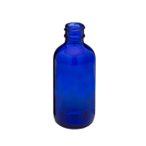 2 oz Cobalt Blue Boston Round Glass Bottle with 20-400 Neck Finish - (240/Case)
