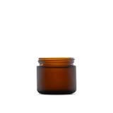 2 oz Amber Frosted Glass Straight-Sided Round Jar 53-400 Neck Finish