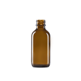 2 oz Amber Glass Boston Round Bottle 20-400 Neck Finish