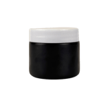 2 oz. Black Matte Glass 53-400 Straight Sided Round Jar with PP White Lid - (24/Case)
