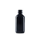 2 oz Black UV Glass Boston Round Bottle 20-400 Neck Finish