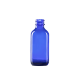2 oz Blue Glass Boston Round Bottle 20-400 Neck Finish