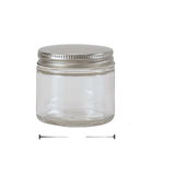 2 oz. Clear Glass 53-400 Straight Sided Round Jar with Silver Metal Lid - (24/Case)