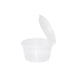 2 oz Clear PP Plastic Portion Cup with Hinged Lid - (1000/Case)
