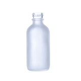 2 oz Frosted clear Boston Round Glass Bottle with 20-400 Neck Finish - (172/Case)