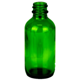 2 oz Green Boston Round Glass Bottle with 20-400 Neck Finish - (240/Case)