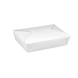 #2 White Microwavable Folded Paper Take-Out Containers 8.5" x 6.25" x 1.87" - (200/Case)